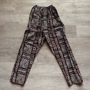 Gorgeous Vintage Hawaiian Style Fabric Pattern Handmade Elastic Waist Pants